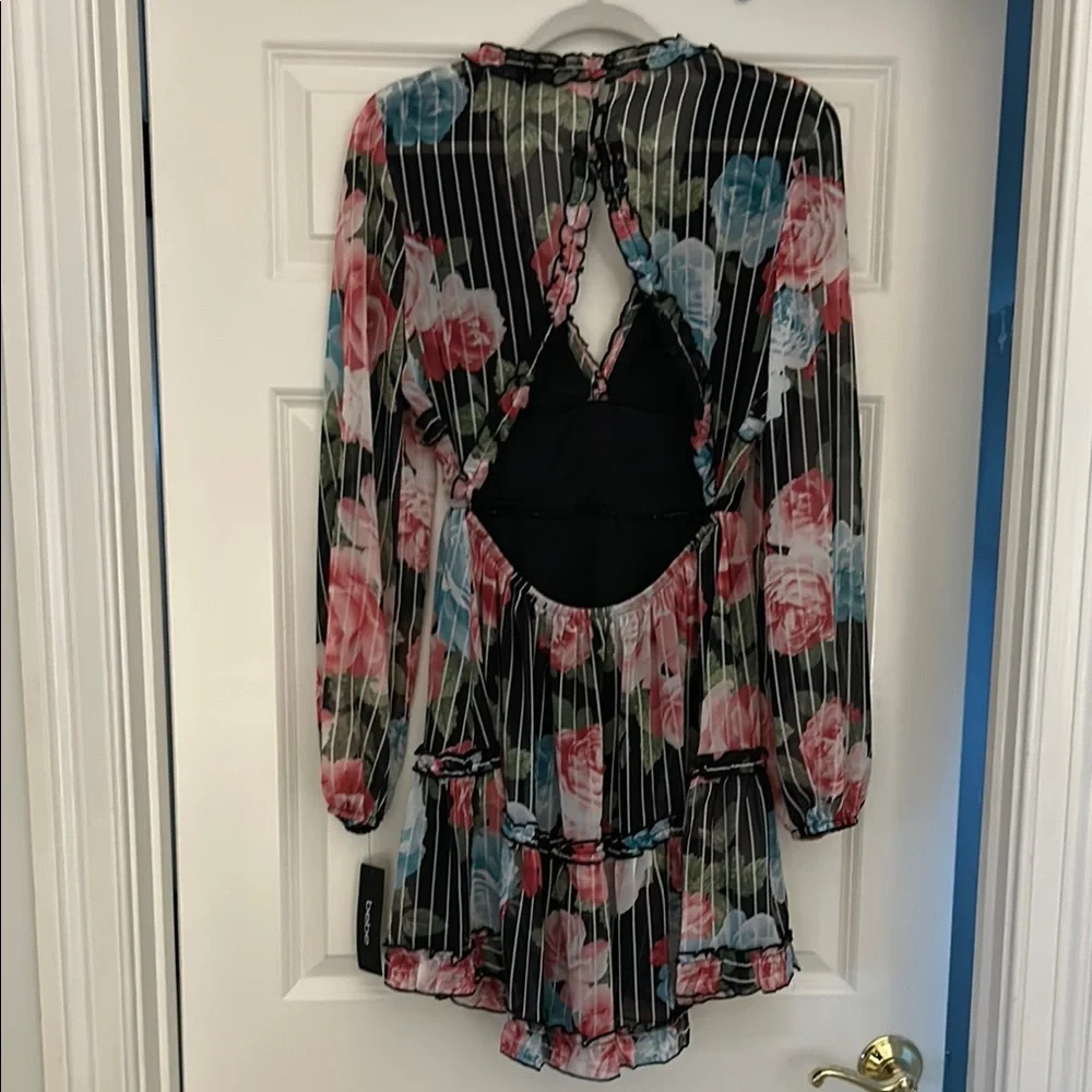 Black and Floral Dress by Bebe - Picture 2 of 8